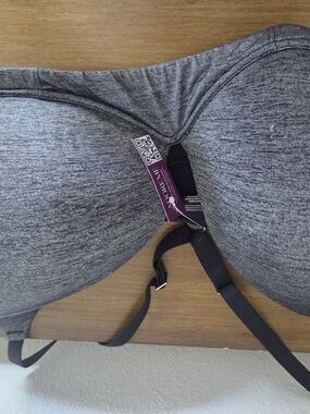 Molded T-Shirt Bra with Removable Straps - Heather Gray